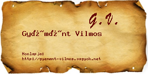 Gyémánt Vilmos névjegykártya